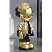 Casa Padrino luxury designer decorative sculpture astronaut gold/black 30 x H. 70 cm - Resin decorative figure - Luxury designer decorative accessories - Luxury quality