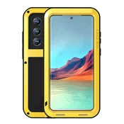 Love Mei Ovitek za Samsung Galaxy S22 Ultra, oklepljen brez stekla, rumen
