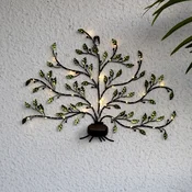 STAR TRADING LED-solarna stenska svetilka Tree of life - črna, zelena - Kovina
