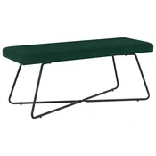 vidaXL klop Enobarvno Temno zelena 110 x 40 x 45 cm Žamet