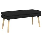 Vidaxl Dvojna klop Črna 110 x 40 x 47 cm Blago