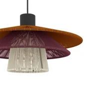 EGLO viseča svetilka PIGNONA, rdeča/oranžna/bela, O 32 cm, tekstil - Dnevna soba/jedilnica - barvit - Tkanine/tekstil
