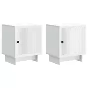vidaXL Nočna omarica 2 pcs Bela 43 x 34,5 x 50 cm Inženirski les