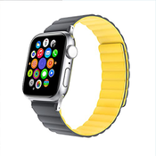 Silikonska narukvica za Apple Watch sa magnetom 42/44/45mm sivo-žuta