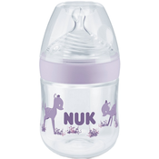 Staklena bočica Nuk Nature Sense - TC, silikonska duda S, 120 ml, ljubičasta