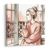 Slika pogled iz francoskega okna - 40x40