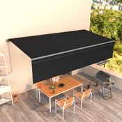 vidaXL Avtomatsko zložljiva tenda s senčilom 6x3 m antracitna