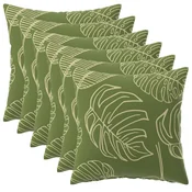vidaXL Prevleka za blazino 6 pcs HEERLEN Listnati dizajn 35 x 35 cm