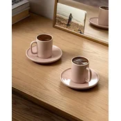 Madame Coco Set šolja za kafu sa tacnama Vela, 2 komada, 90ml, Roze