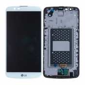 LG K10 K420N - LCD zaslon + steklo na dotik + okvir (White) - ACQ88868303 Genuine Service Pack