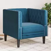 Fotelja Chesterfield plava baršunasta