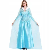 Korbi Preobleka za odrasle, kostum Elsa Frozen Ledeno kraljestvo, noč čarovnic, velikost XL