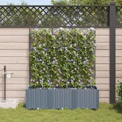 Vrtna saksija 3 pcs Svijetlo siva 120 x 40 x 142 cm Plastika