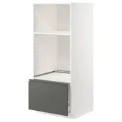 METOD/MAXIMERA Visoka omara za vgrad gspd aparate, bela/Voxtorp temno siva, 60x60x140 cm