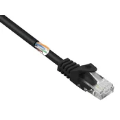 Renkforce Renkforce RF-5044018 RJ45 omrežni kabel\, Patch kabel CAT 5e U/UTP 3.00 m črna z zaščitnim zapornim zatičem 1 kos, (20418590)