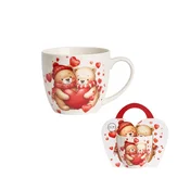 Duo Porcelanasta skodelica 460 ml - Medvedki zaljubljeni v srca Valentinovo darilo