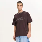 Cropp - Majica z napisom - temno rjava