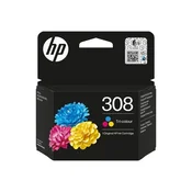 HP 308 originalna tri-barvna kartuša s črnilom