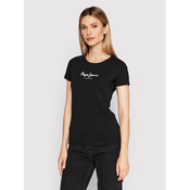 Pepe Jeans Majica New Virginia PL505202 Črna Slim Fit