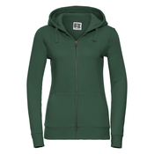Green womens hoodie with Authentic Russell zipper
