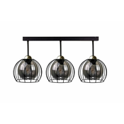 Plafonski luster SOLO BLACK 3xE27/60W/230V precnik 30 cm crna/zlatna