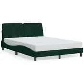 Vidaxl Posteljni okvir brez vzmetnice temno zelen 120x200 cm žamet