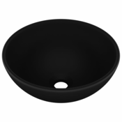 MAISON CHIC Razkošen Umivalnik - Kopalna umivalnik - Lavabo okrogel mat črn 32,5x14 cm keramičen, (21669621)