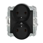 Mini mat črna - dvojna vtičnica z ozemljitvijo - 12MGPR-2z