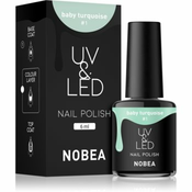NOBEA UV & LED Nail Polish gel lak za nokte s korištenjem UV/LED lampe sjajni nijansa Baby turquoise #1 6 ml