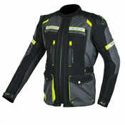 MAXX NF 2210 Tekstilna jakna dolga črno sivo zelena refleks XXXXL