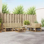 Set vanjskih sofa 6 pcs Bijela i bež 79 x 79 x 37 cm