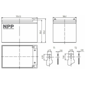 NPP NP12V-12Ah/ AGM BATTERY/ C20=12AH