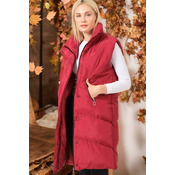 Z6743 DEWBERRY LADIES VEST-PLAIN BURGUNDY