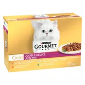 Mega pakiranje Gourmet Gold Duo Delice 24 x 85 g - Luxus mix (govedina i piletina)