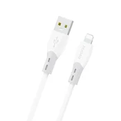 DUDAO Kabel s silikonskim oplaščanjem USB-A – iPhone Lightning L25SL 30 W, 1 m – bel