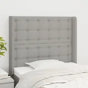 Vidaxl vidaXL Vzglavje s krilci svetlo sivo 83x16x118/128 cm blago