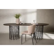 Venture Design Jedilna miza ovalna 220x100 cm črna