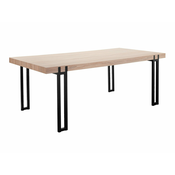 Miza Denton 1205 Hrast, Črna, 76x100x200cm, MDF plošča, Kovina