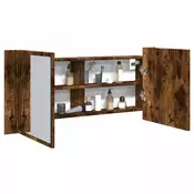 LED kupaonski ormaric s ogledalom boja hrasta 100 x 12 x 45 cm