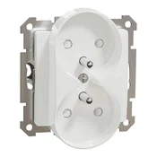 Schneider Electric Dvojna vtičnica z ozemljitvijo, 2x2P+PE z zaščitnimi roletami za okvirni sistem
