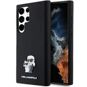 Karl Lagerfeld Etui Karl Lagerfeld Silicone Karl&Choupette Metal Pin za Samsung Galaxy S24 Ultra - črno