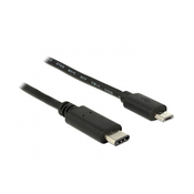 DELOCK USB 2.0 priključni kabel [1x USB 2.0 vtič Micro-B-1x USB-C™ vtič] 1 m, črn