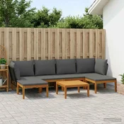 vidaXL 7 pcs Masivno akacijevo les in vrv Naravna