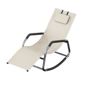 Songmics Gugalni naslanjač 151x56x90 cm bež
