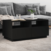 Stolic za kavu s LED svjetlima crni 90x49x40 cm