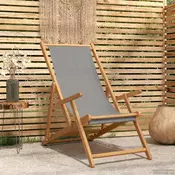 ležaljka Svjetlosiva Cvrsto teak drvo