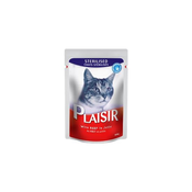 Plaisir Vlažna hrana preliv za sterilisane mačke govedina 100g