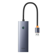 Hub Baseus UltraJoy Series Lite 4 prikljucka (USB na USB 3.0*4+Type-C 5V) (sivo)