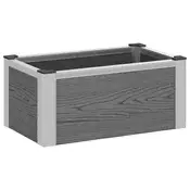 vidaXL Vrtna visoka greda Siva 50 x 30 x 22 cm WPC in aluminij