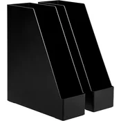 Amazon Basics organizator za revije, plastični, črn, 2 kosa